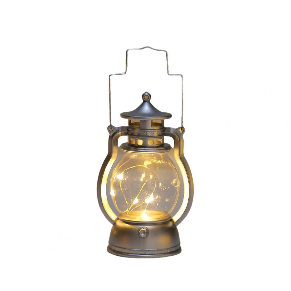 Retro Lantaarn Led Kaarslamp Zacht Licht Decoratieve Draagbare Vintage Kerst Elektrische Lamp: green