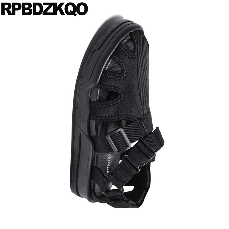 Mannen Gladiator Sandalen Zomer Romeinse Inheemse Sneakers Zwarte Gesloten Teen Ademend Strap Outdoor Sport Mesh Schoenen Mode Visser