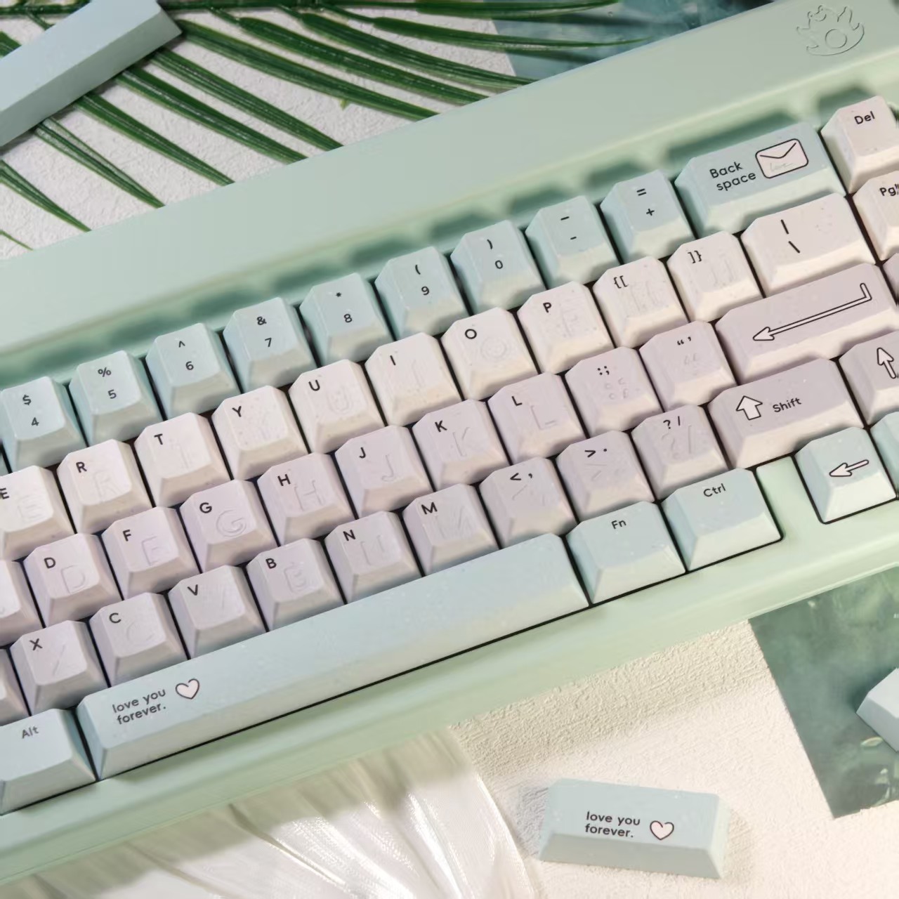Tapa de teclado con letras de amor, 146 teclas, adecuada para teclado mecánico, Material duradero resistente al desgaste PBT, altura Original