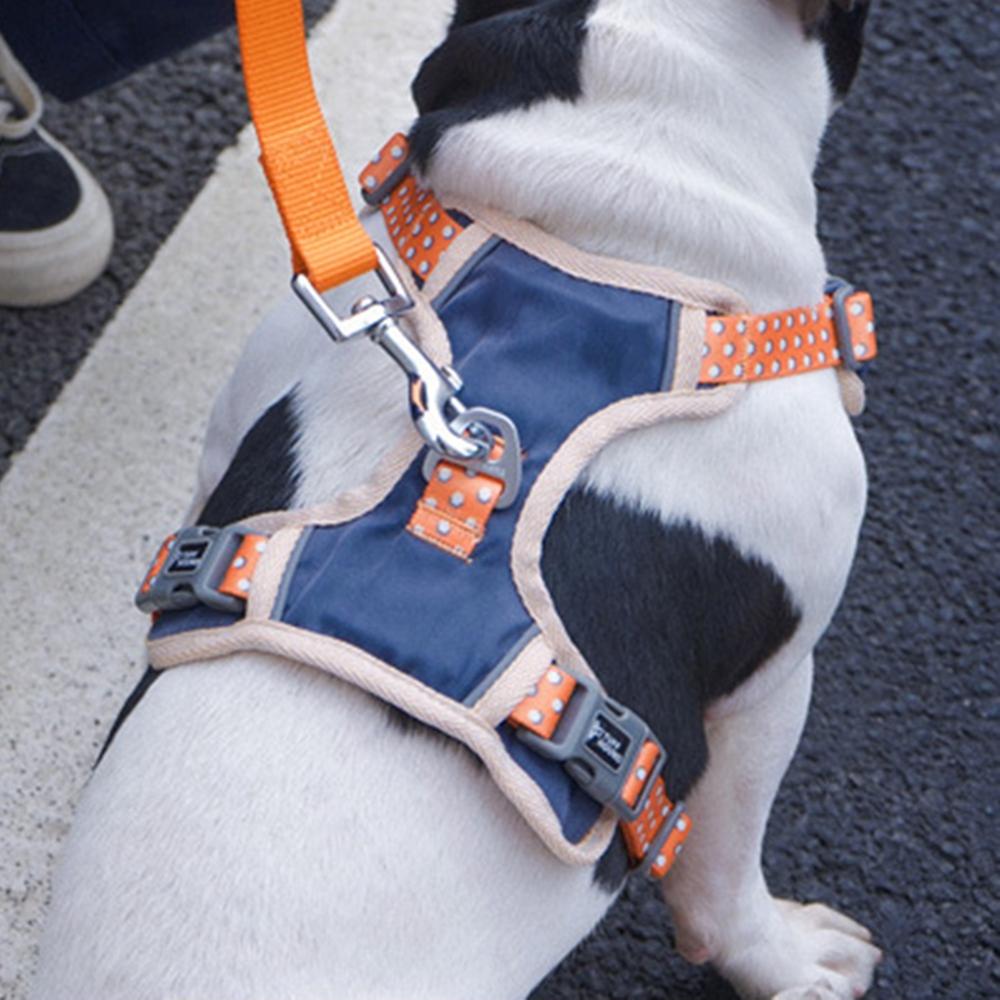 Small Medium Pet Dogs Vest Polyester Harness Leash Reflective Safe Walking Vest Basic Leashes Padded Plaid All Seasons