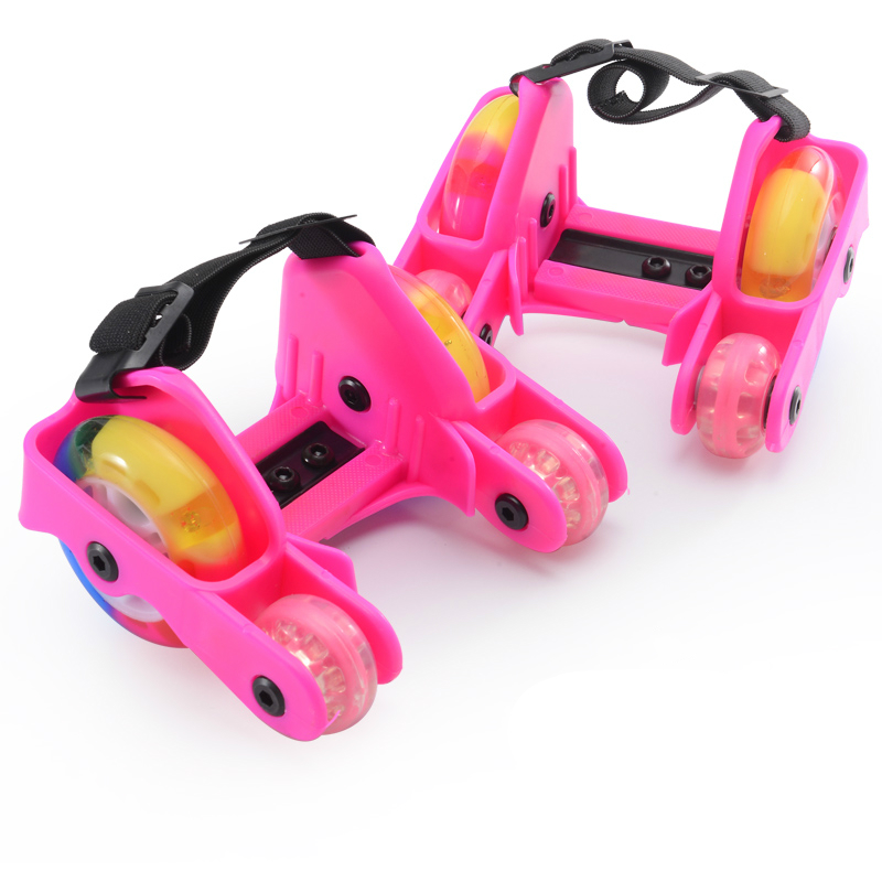 Flashing Roller Skate Shoes with 4 Wheels Pulley Lighted Flashing LED Wheels Heel Skate Rollers Skates Shoe Sports Children