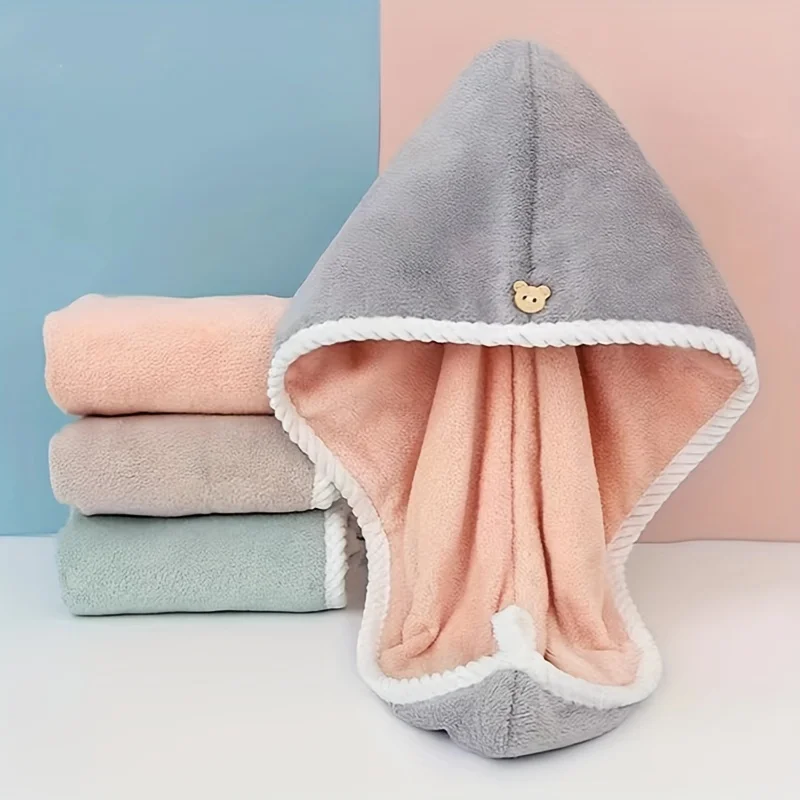Serviette pour cheveux en microfibre ultra-absorbante – double couche à séchage rapide – Idéal pour la douche, la salle de sport et le spa.: Rose