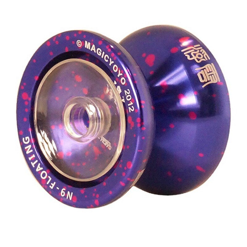 MAGICYOYO N9 Floating Metal Yoyo Side Shaft Top Fingerplay Aluminum Alloy Yoyo with 5 Strings,Gloves