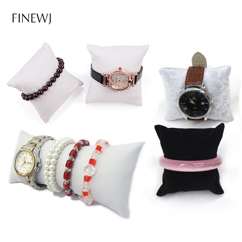 Horloge Armband Kussen Voor Case Box Zachte Fluwelen Pu Lederen Enkelband Bangle Display Stand Houder Kussen Fotografie Prop