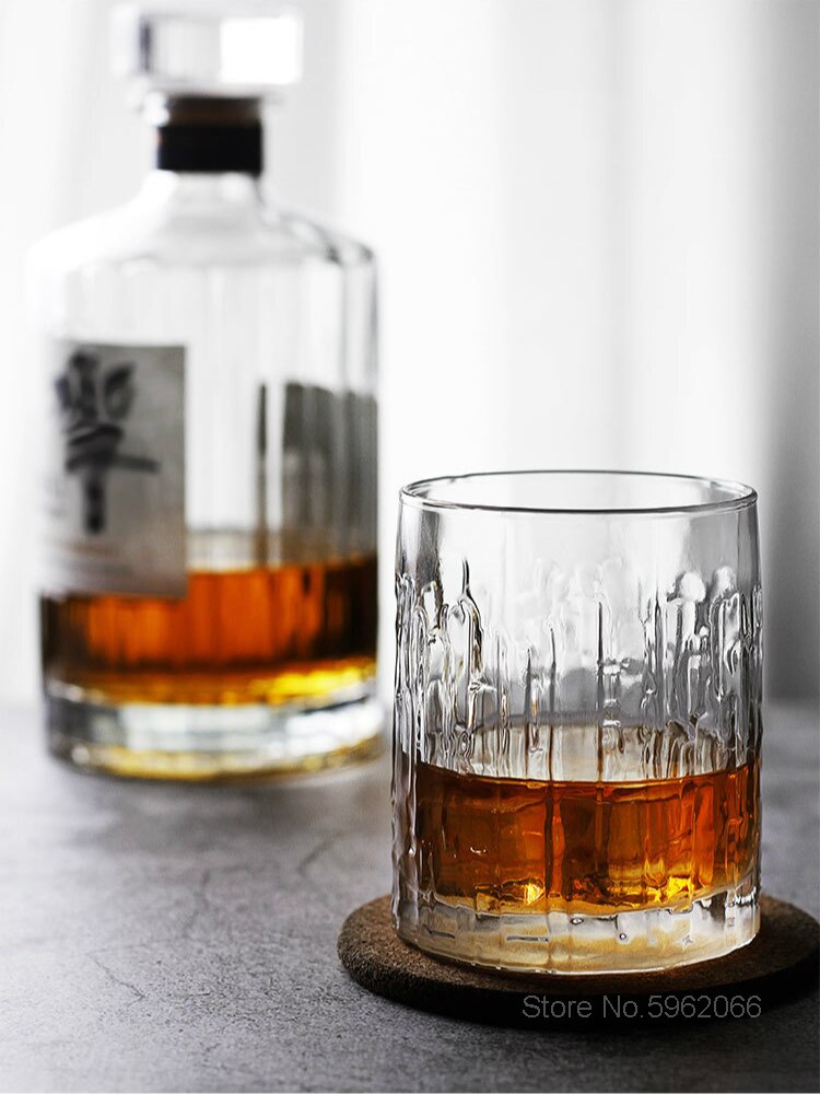 Kinoshin Houten Hart Whiskey Tumbler Geglazuurd Graveren Frosted Bodem