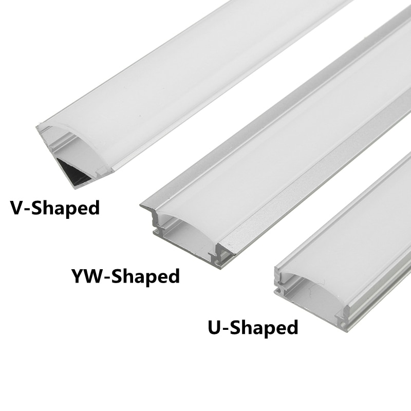 Claite 30cm 45cm 50cm uv yw tre stil aluminium kanalholder til ledet stripe lys bar under skap lampe kjøkken 1.8cm avlet