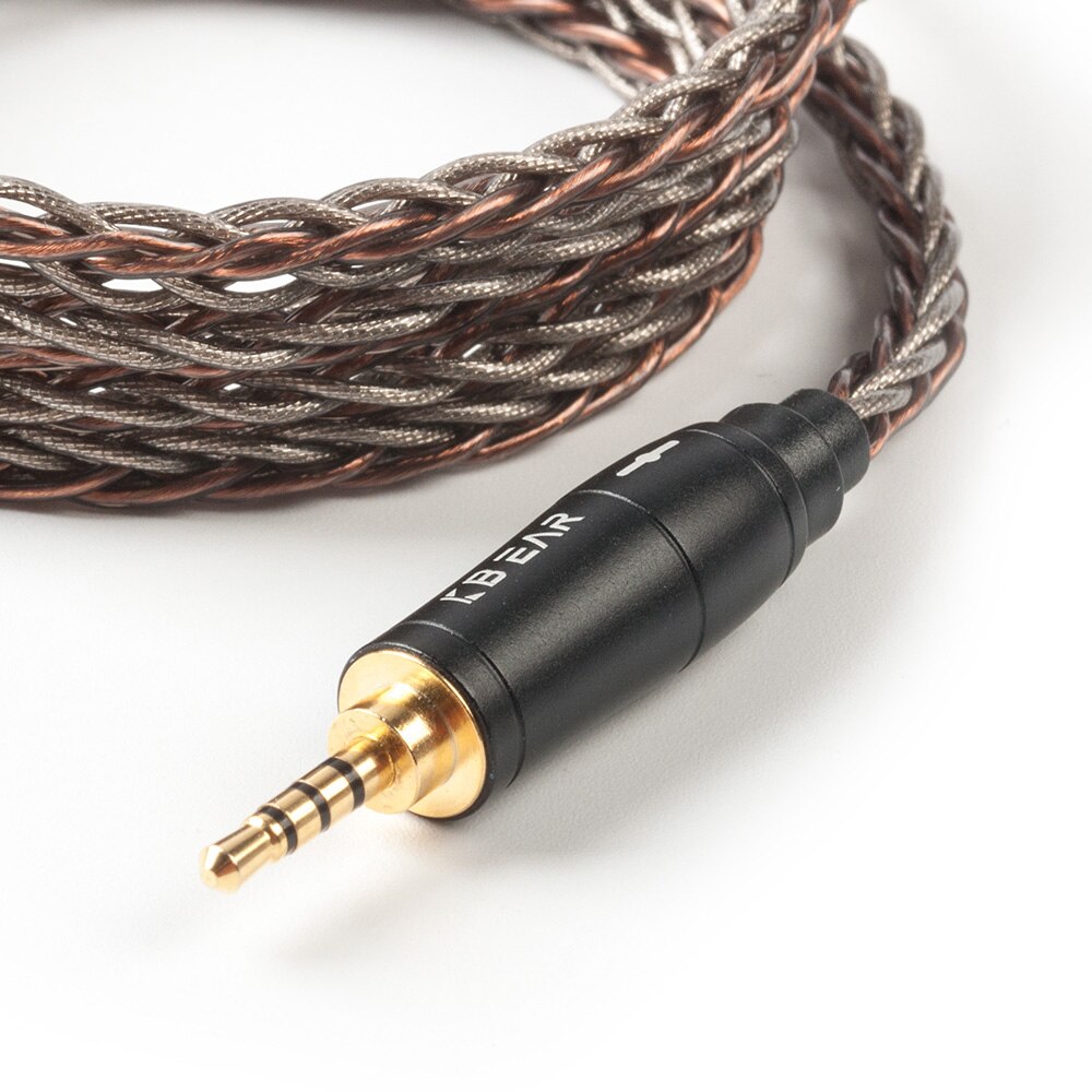 KBEAR Rhyme 8 core UPOCC single crystal copper cable 2pin/MMCX/QDC/TFZ with 2.5/3.5/4.4 connector Earphone cable KBEAR KS2