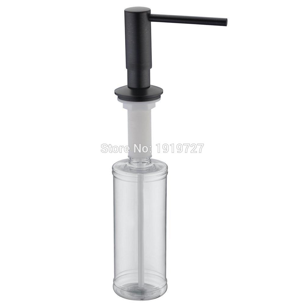 Vidric Oil Rubbed Bronze Solid Brass Matte Black Kitchen Soap Dispenser Commercial ORB Lotion Bottle With Abs