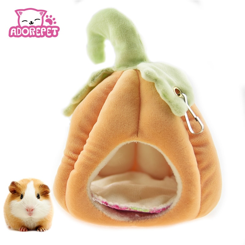 Hamaca colgante de calabaza para cama de hámster, hamaca de invierno cálida de lana para mascota pequeña, ardilla, ratón, jaula y casa con cama, nido, accesorio para hámster