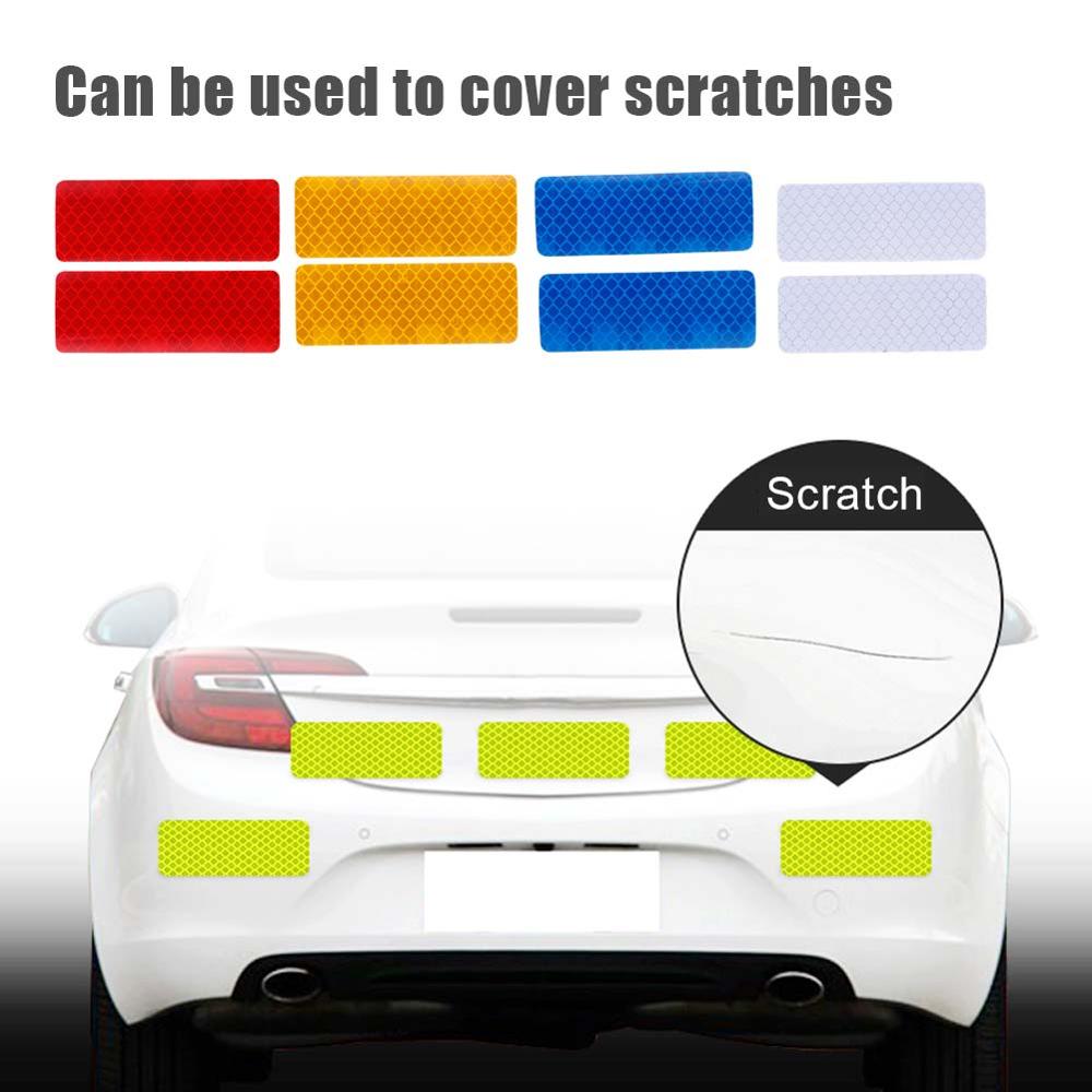 2/4Pcs Car Reflective Sticker Traffic Safety Warning Mark Reflective Strip Car-styling Bumper Decals Auto Decor Luminous Tape