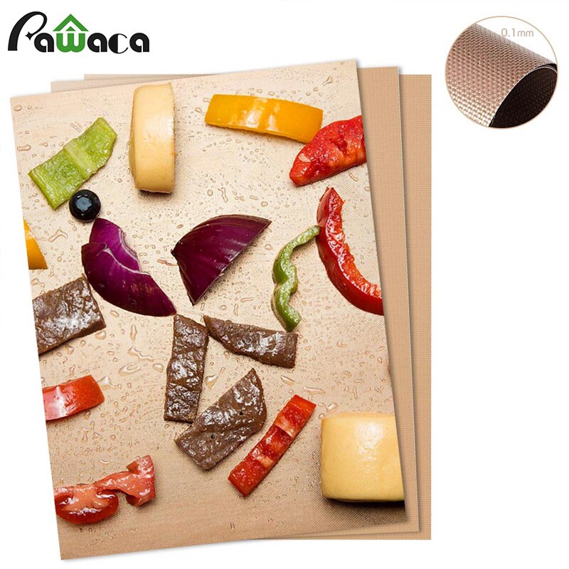 10 Pcs BBQ Grill Mat Non-Stick Bakeware Cloth PTFE Teflon Baking Mat Heat Resistance Grill Oil Pad Outdoor Oven Tool Portable