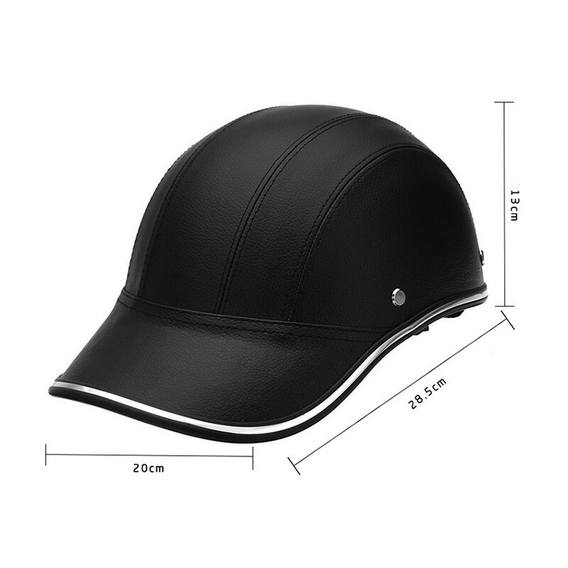 Helmen Scooter Gezicht Beschermende Helm Fiets Hard Baseball Cap Half Open Motorfiets Veilig Hoed Abs Lederen Baseball Cap Skate Helme