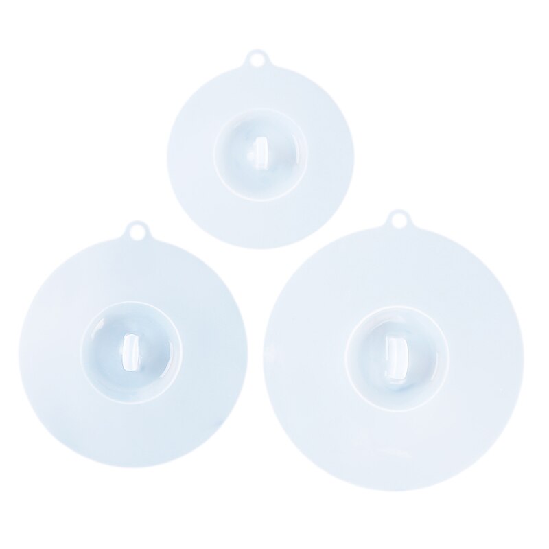 Silikone lækagetæt kaffekrus sugelåg låg lufttæt forsegling kop låg kop låg køkken tilbehør 3 str.