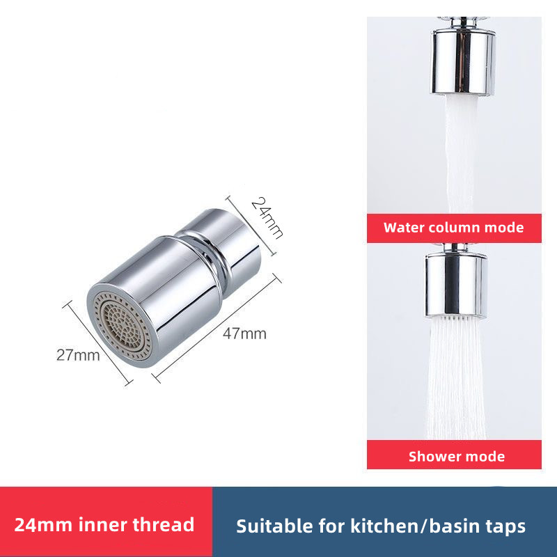 Grifo de cocina negro aireador de 360 °, 2 modos, boquilla de lavabo, extensor a prueba de salpicaduras, grifo de fregadero, aireador presurizado, burbujeador: Blanco