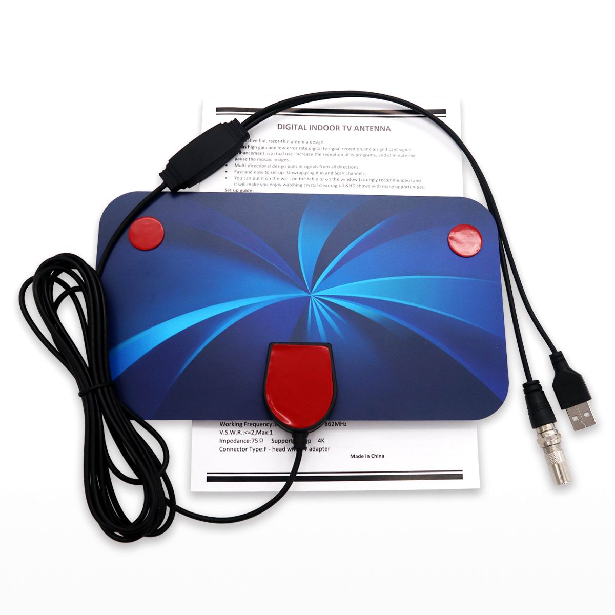 Indoor and Outdoor Digital Tv Antenna Colorful Film Ground Wave Antenna Hdtv Antenna Hdtv-T2 Supports Hd