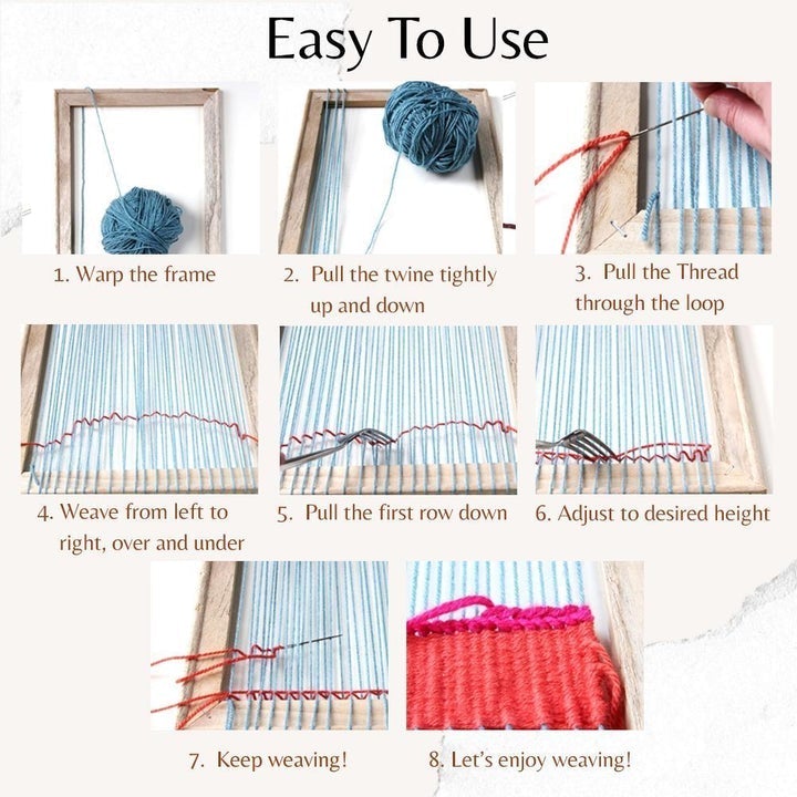 20cm Wooden Weaving Loom Starter Kit Hand-Woven DIY Woven Set Household Tapestry Scarf Multifunctional Loom Sewing Machine