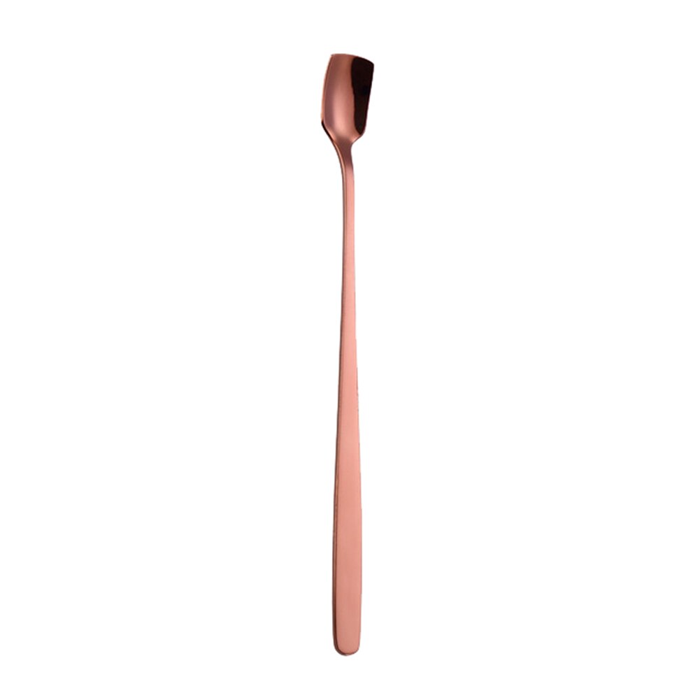 1PC Stainless Steel Coffee Spoon Long Handle Colorful Coffee Scoops Dessert Tea Cocktail Stirring Spoon Kitchen Gadget Tableware