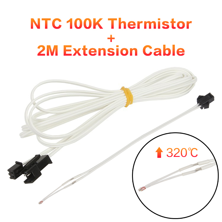 3DSWAY 3D Printer Parts HT-NTC 100K ohm B3950 Thermistor Cartridge Sensor with SM Plug High Temperature for E3D V6 PT100 Hotend: Orange