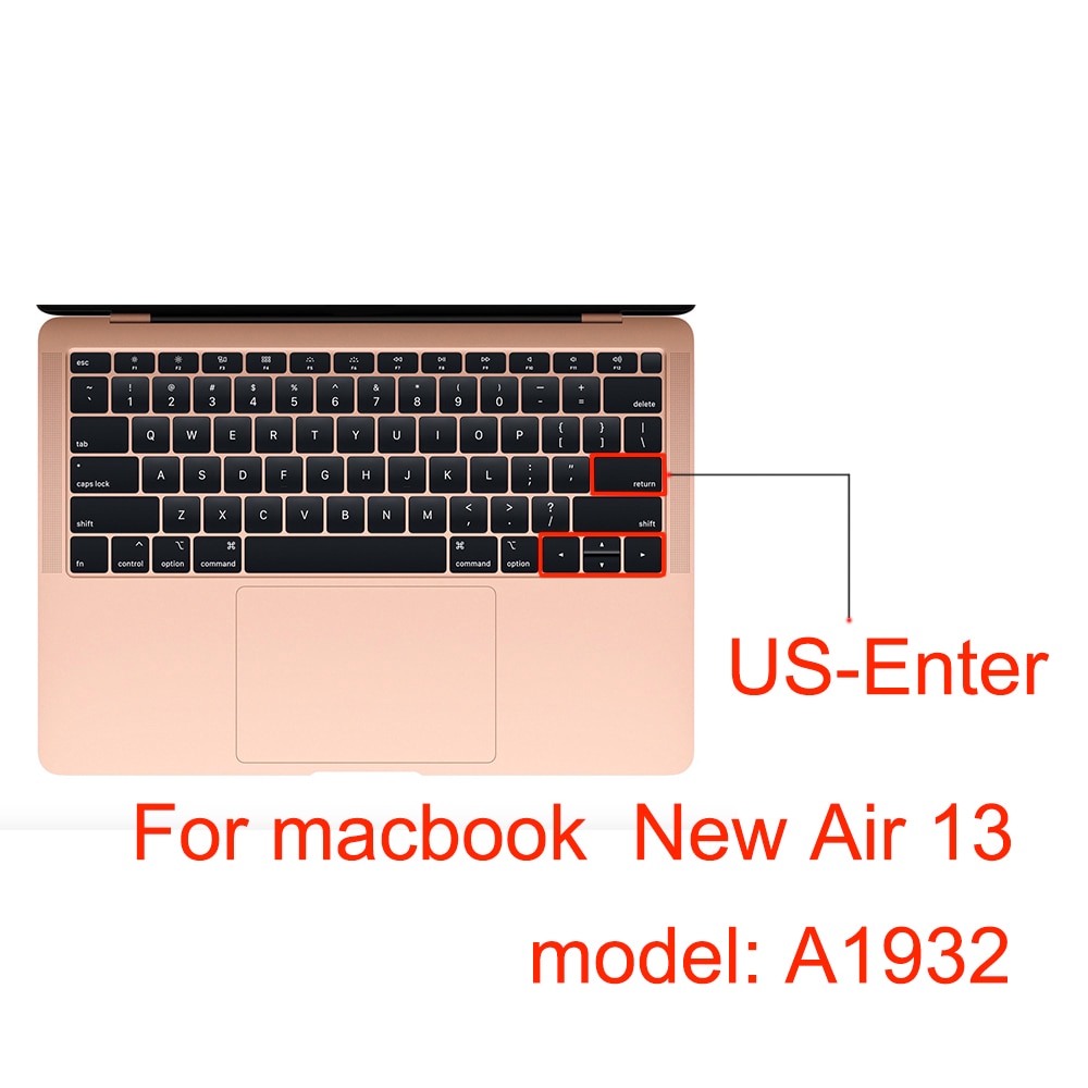 Nowy 13 Air A1932 klawiatura do laptopa folia ochronna wodoodporna do Macbook air 13.3 cala obudowy pokrywa klawiatury laptopa edycja amerykańska