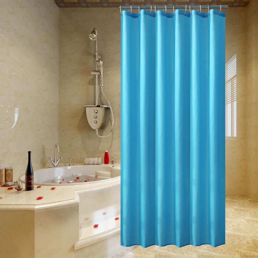 Huishoudelijke Waterdicht Douchegordijn Stof Bad Gordijn Met Haken Badkamer Accessoire Blauw