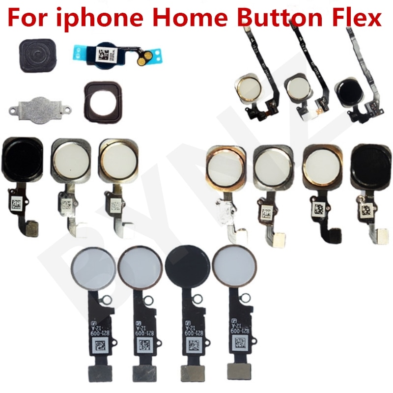 100% Super 1pcs Home Button with Flex Cable for iPhone 5 5C 5S 6 6Plus 6s plus 7 7Plus Home button Flex Assembly
