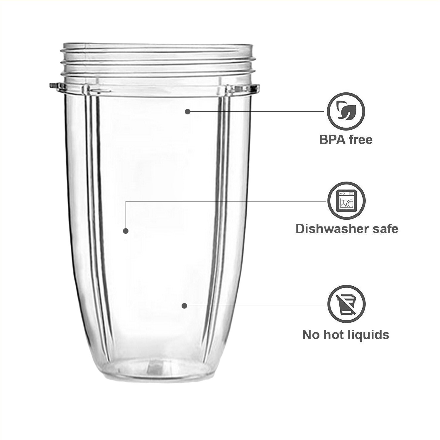 Behogar 8 stk blender reservedele tilbehørssæt med kopper låg ring pakninger håndtag til nutribullet 600w