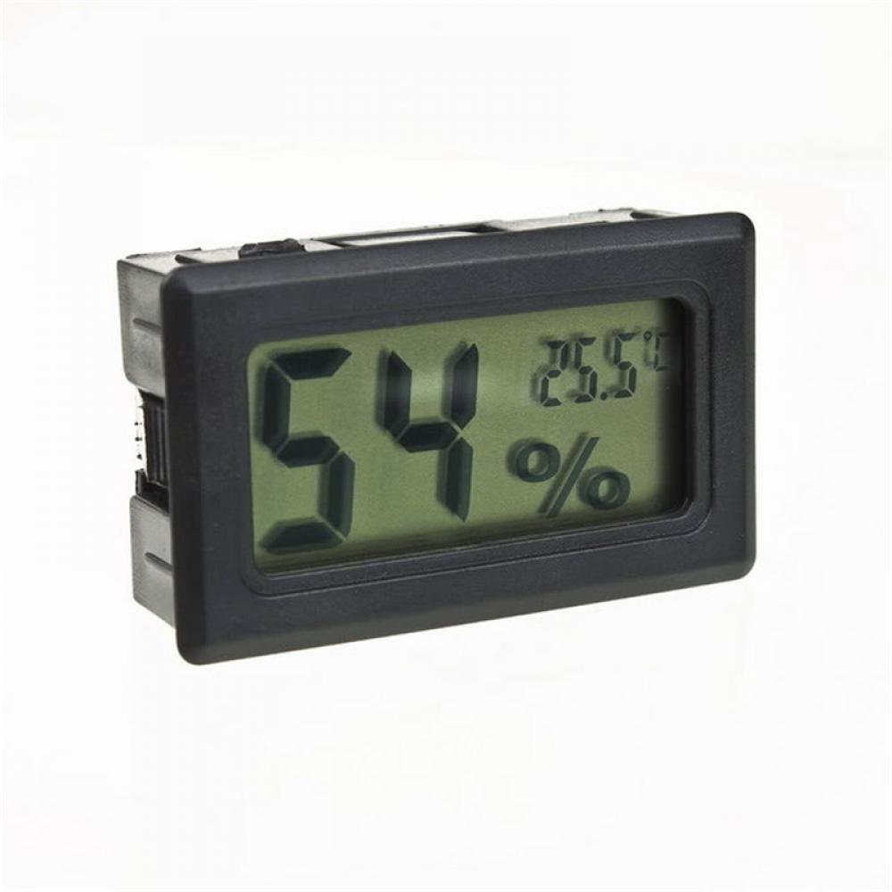 Mini Black Digital Lcd Temperatuur Vochtigheid Meter Indoor Thermometer Temperatuur Sensor Desktop Kantoorbenodigdheden