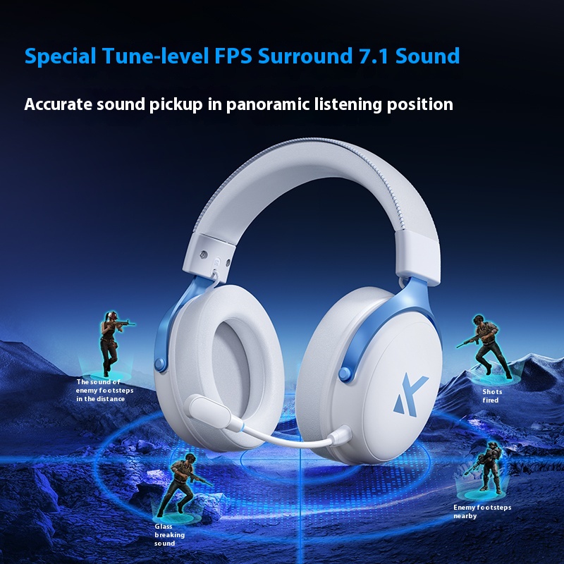 MCHOSE V9 Pro Wireless Headphone Bluetooth Tri-Mode Ergonomics Noise Reduction Moving Coil Low Latency Custom Gaming Headphones