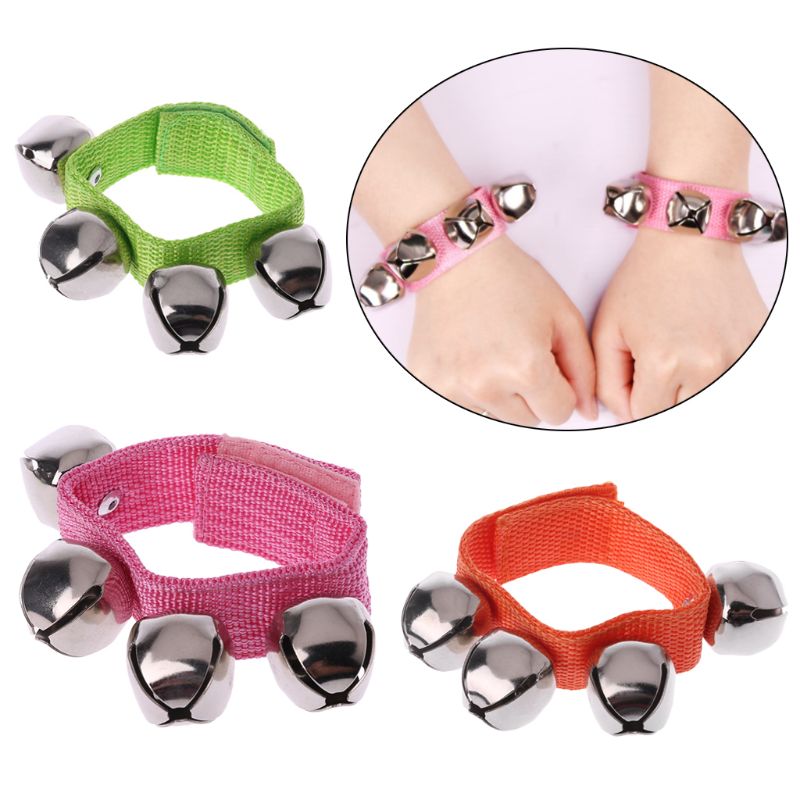 2Pcs Baby Wrist Bracelet Bell Hand Rattle Children Dancing Music Educational Toy N21_B