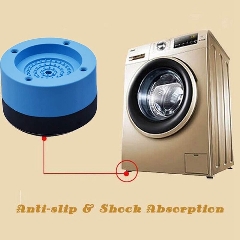 4 stuks anti-vibratie pads voor wasmachine en droger, stelvoetjes voor koelkast, voetjes voor wasmachine en droger, blauw