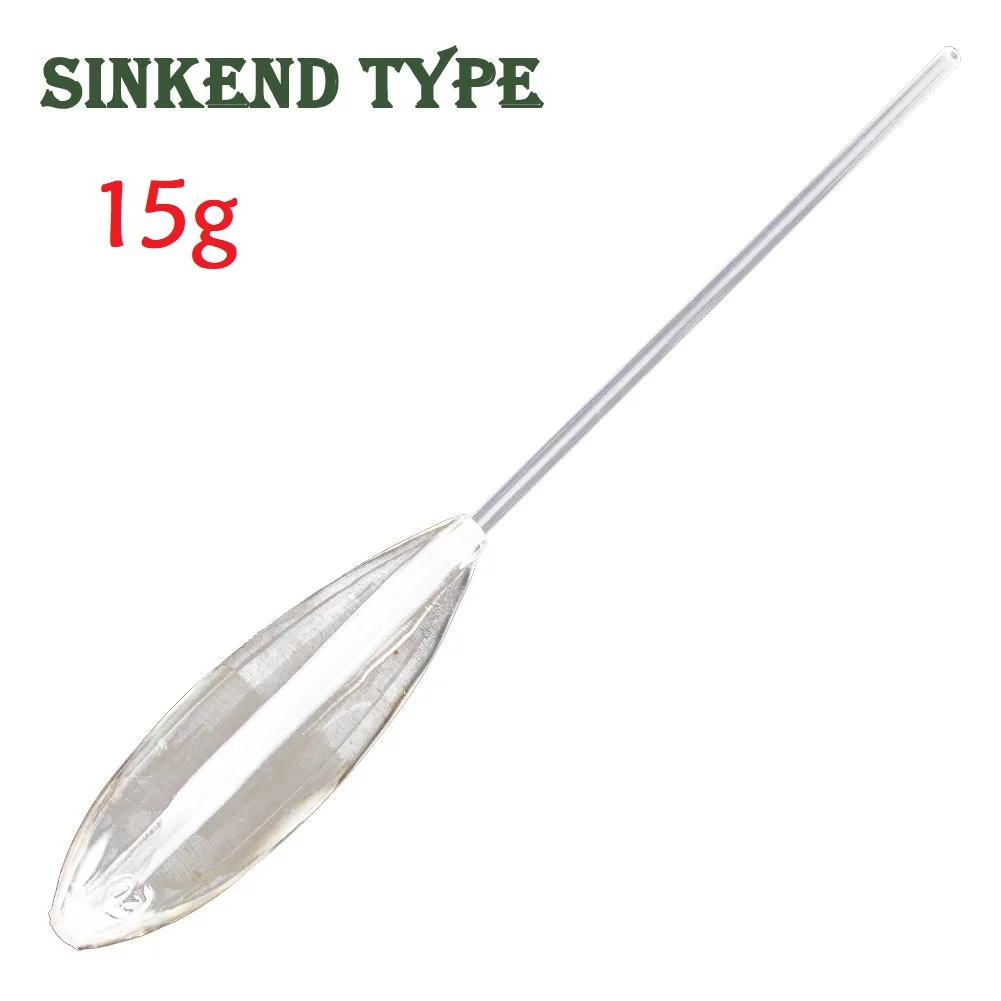 Acrylic Fishing Float Transparent Sinkend Type Casting Bobbers Clear Bombarda Sinking Fly Fishing Spinning Floats Pesca 5-50g: Sinkend Type 15g