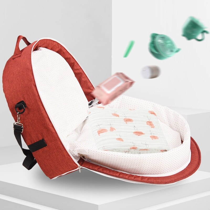 Foldable Portable Bassinet Breathable Mosquito Net Travel Sun Protection Infant Sleeping Basket With Toys