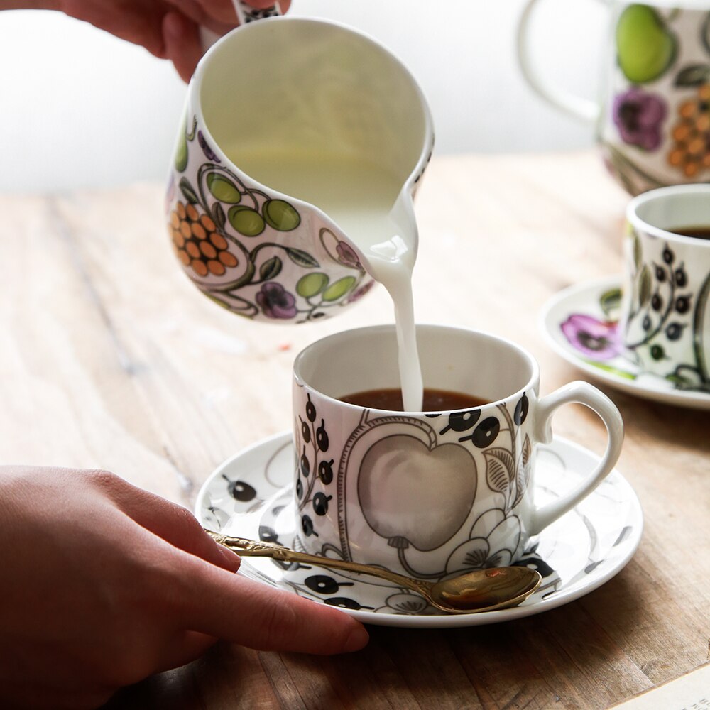 Bone China Coffee Cup European Afternoon Tea Cups Simple Luxury Espresso Cups Porcelain Cup DA60BYD