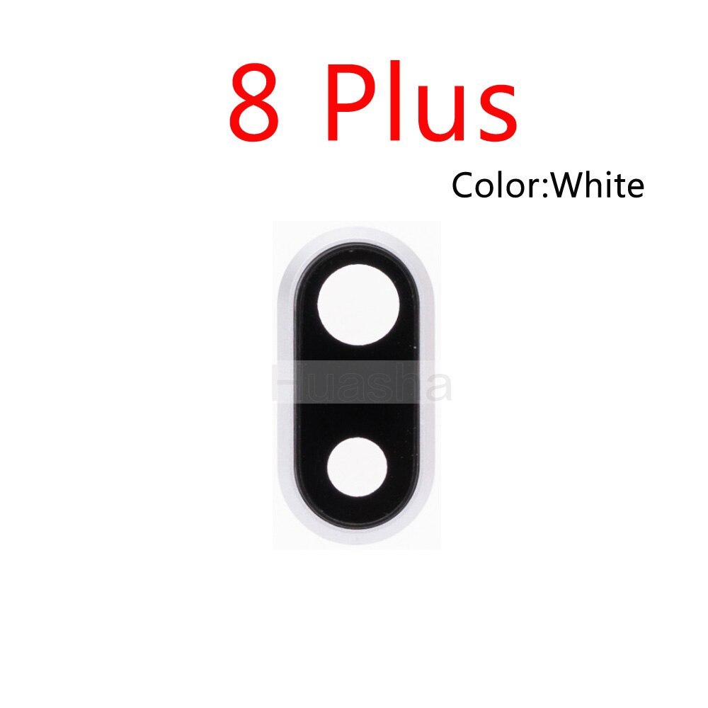 Bakre bakre kamera glass linse ring deksel for iphone  x 7 8 plus med rammeholder reservedeler: 8 pluss hvit