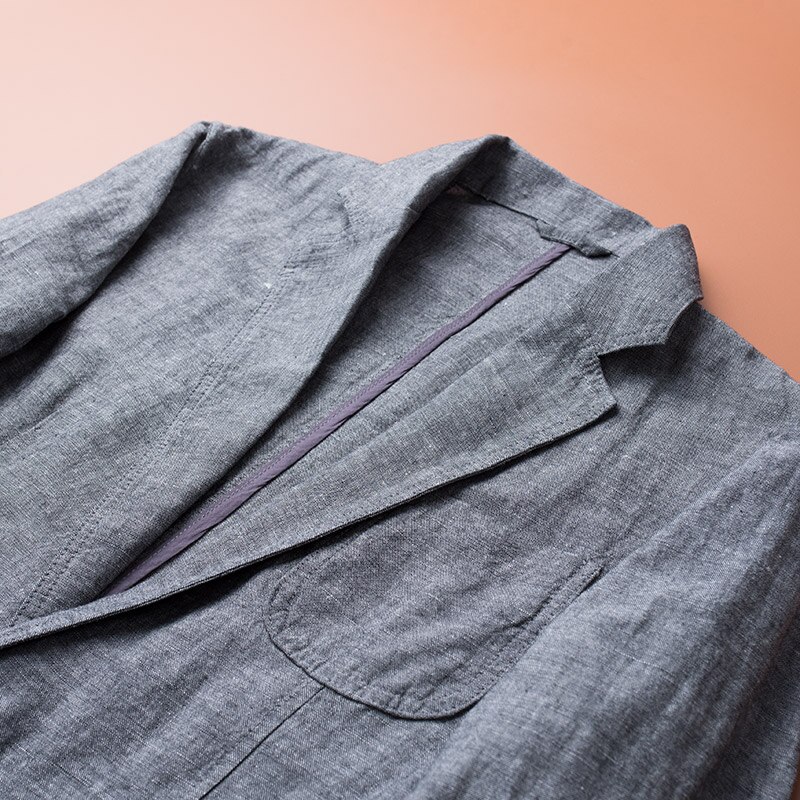 Men Summer Cotton Linen Suit Jacket Thin Casual Tide Single Breasted plus size MLXL2XL3XL4XL