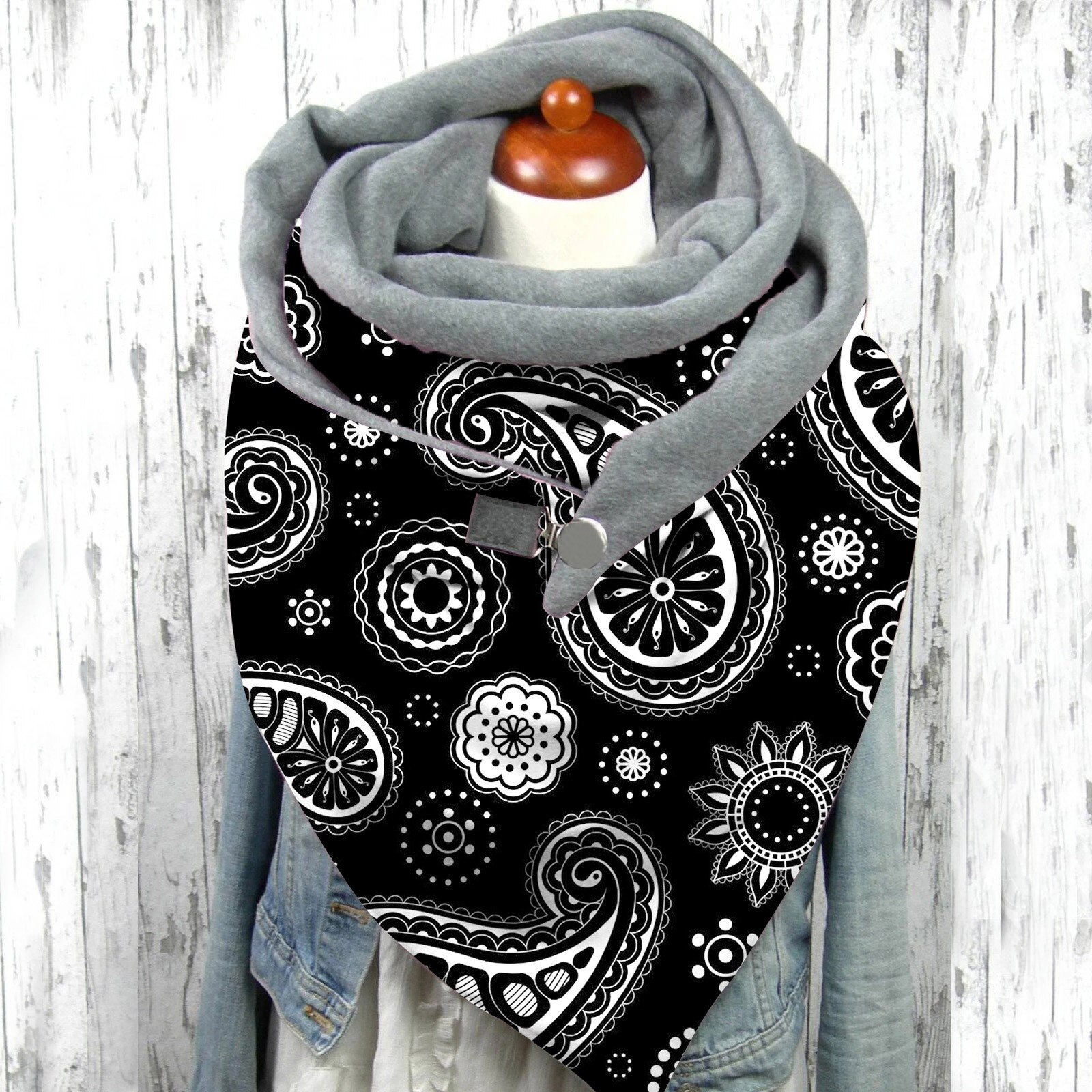 4#  winter dames multifunctionele sjaals kerst print knoop zachte wikkel casual warme sjaals sjaals knoop zachte wikkel sjaals: C
