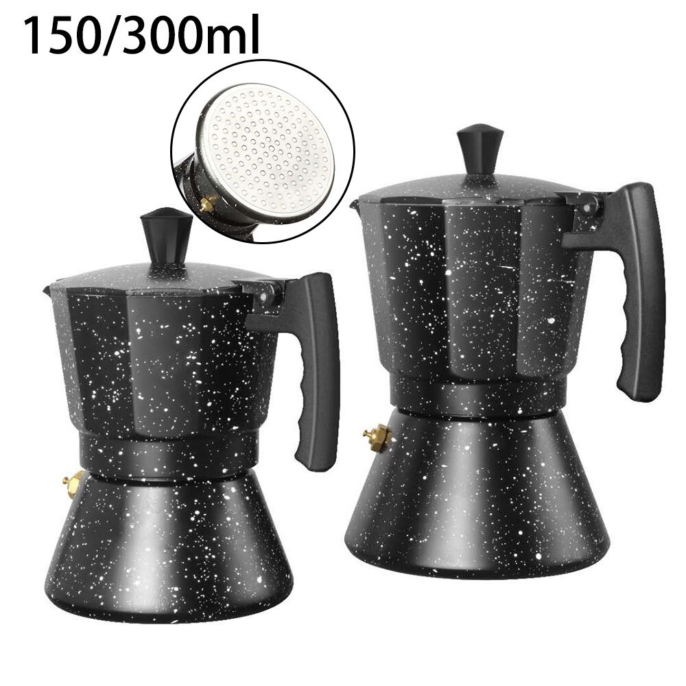 Aluminum Moka Espresso Coffee Maker Percolator Induction Cooker Pot 150/300ML Household Coffeeware