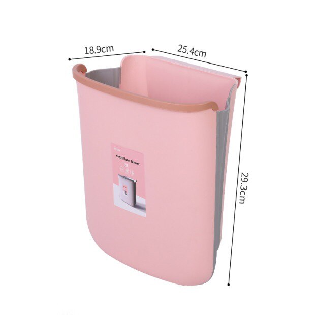 Hanging Folding Trash Cans Kitchen Wall Mounted Waste Bins Portable Bathroom Garbage Holders Dustbin Plastic Bin Waste Buckets: C