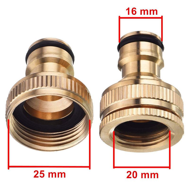 2 paquetes de manguera de jardín de latón/conector de grifo Hosepipe 1/2 pulgadas y 3/4 pulgadas adaptador de grifo de rosca hembra 2 en 1