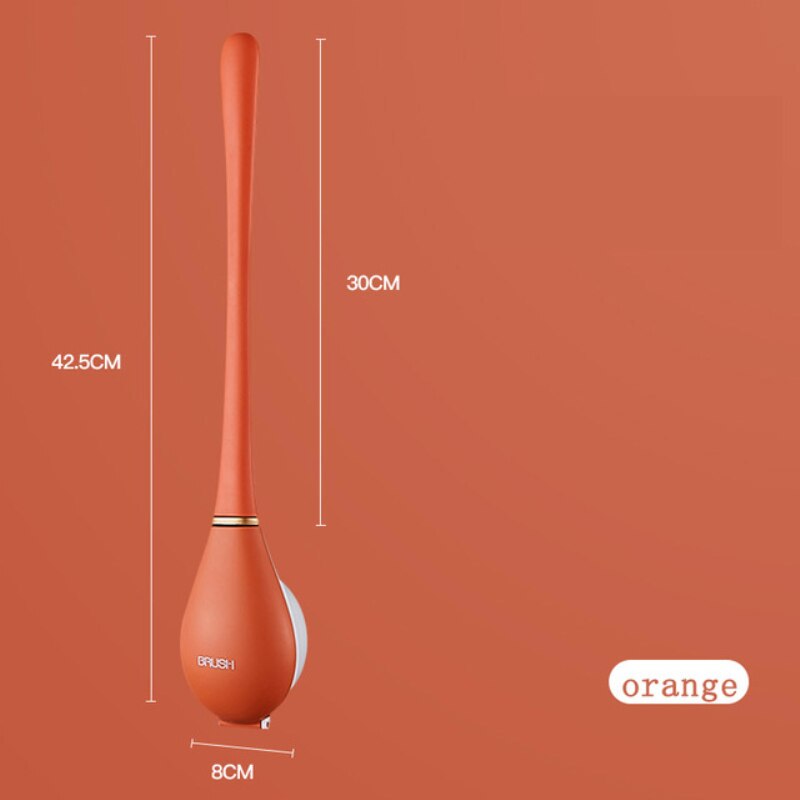 Silicone Toilet Brush Wall-mounted Automatic Opening And Closing Bathroom Cleaning Brush Set No Dead Corner Cleaning Tools: orange