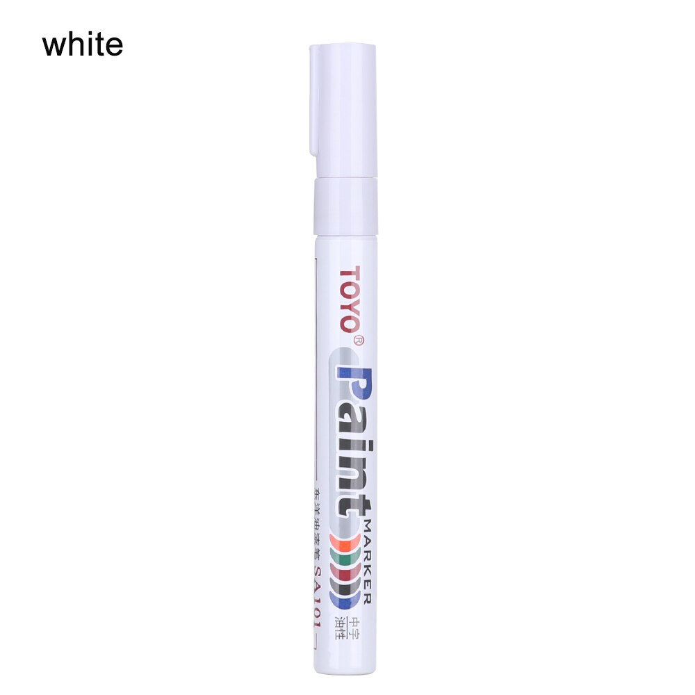 1PC Car Tyre Tire Permanent Paint Marker Pens Oily Markers Scratch Repair Multifunction Applicator Tool Touch Up Pen: White