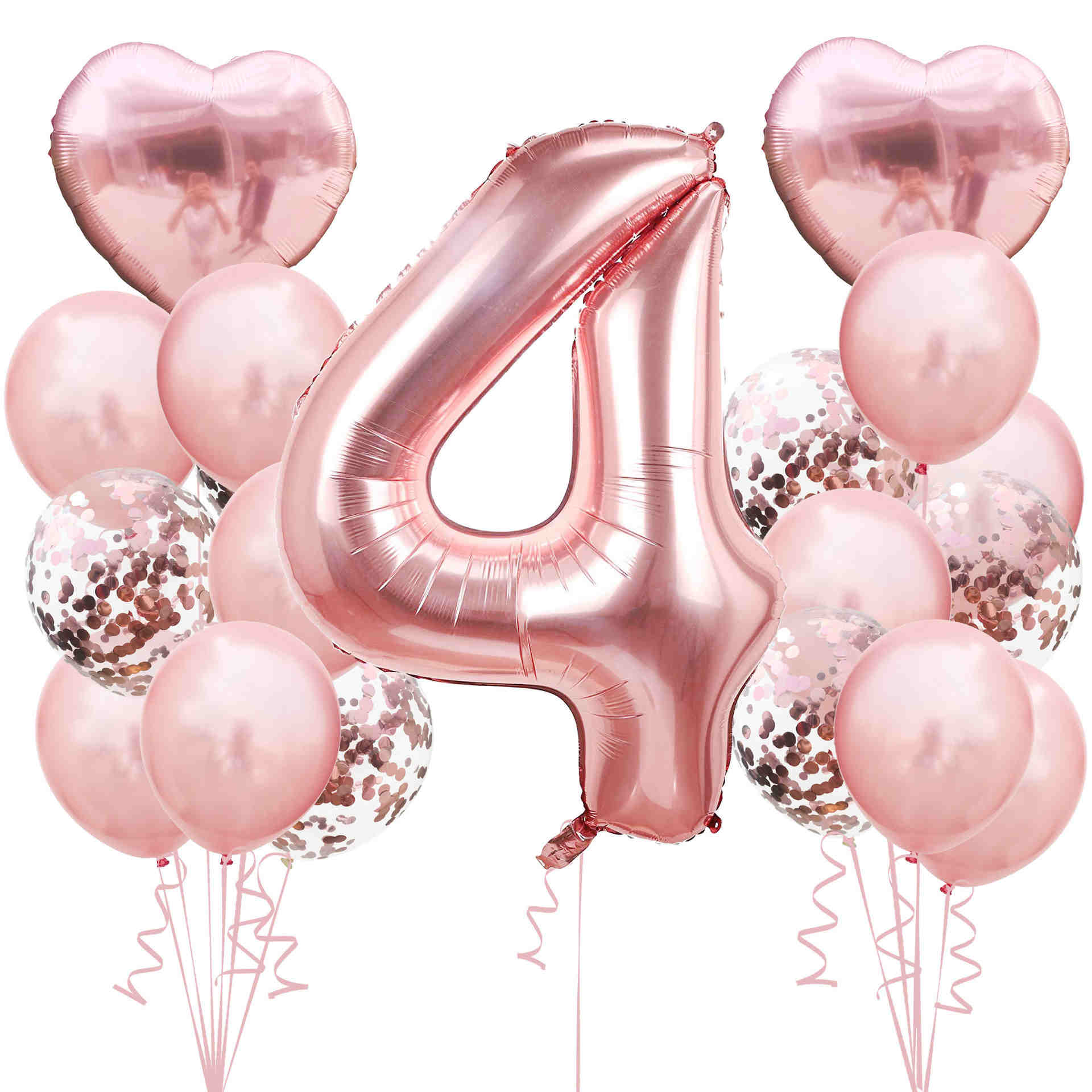 19pcs/set Birthday party air helium digital balloon number happy birthday party ornament kid balloon birthday balloons: D