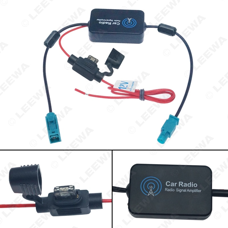 LEEWA 12V 12V autoradio antenne antenne signaalversterker voor auto met FAKRA II-connector # CA1051