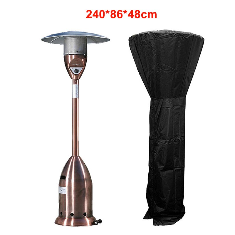 Patio Heater Cover Waterdicht Stand-Up Heater Cover Met Rits Heavy Duty Oxford Doek Anti-Uv Voor Outdoor Zwart Knuffel-De: 240cm