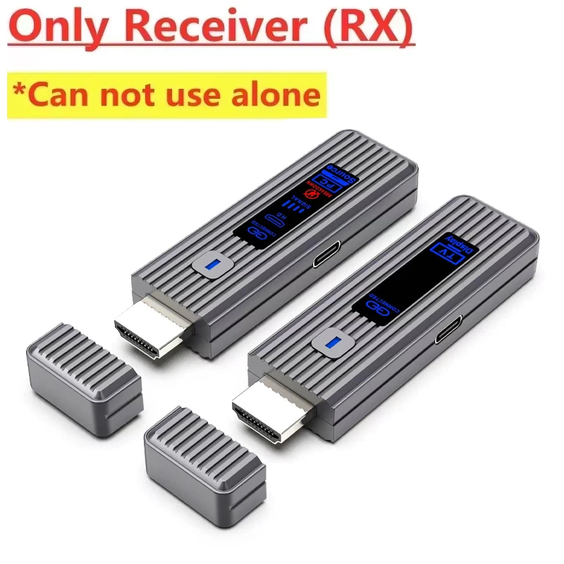 2025 Draadloze HDMI-videozender en ontvanger Extender-kit TV Stick Dongle-adapter voor pc-laptop naar projectormonitor TV: WHITE