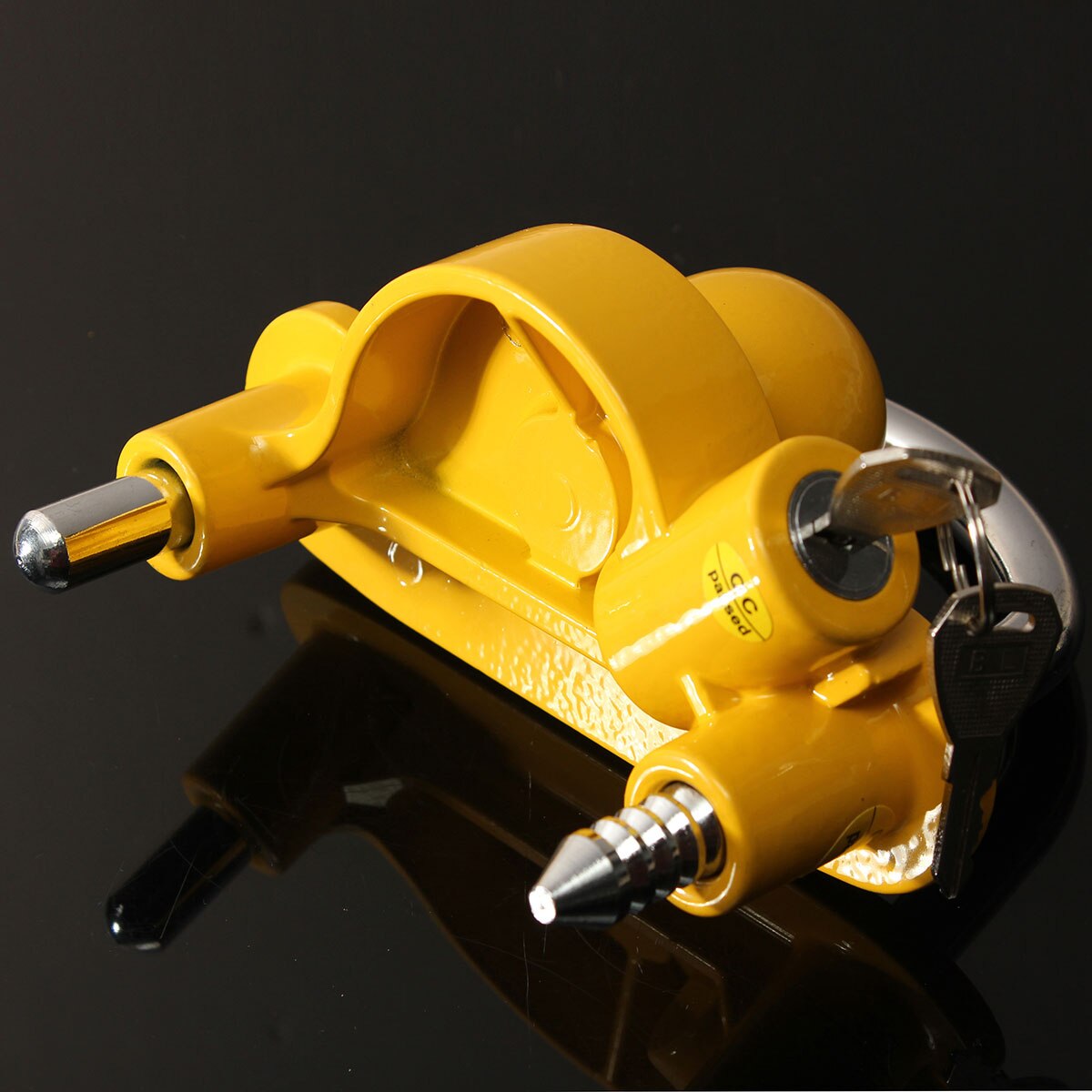Universal 50mm Heavy Duty Anti-Theft Hitch Lock Boat Motorcycle Caravan Trailer Ball Coupler Lock Yellow Security Lock with Keys