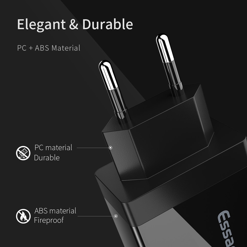 Essager 30W USB Charger QC3.0 QC 3.0 Fast Charging Multi Plug Mobile Phone Charger Wall Adapter For iPhone Samsung Xiaomi mi