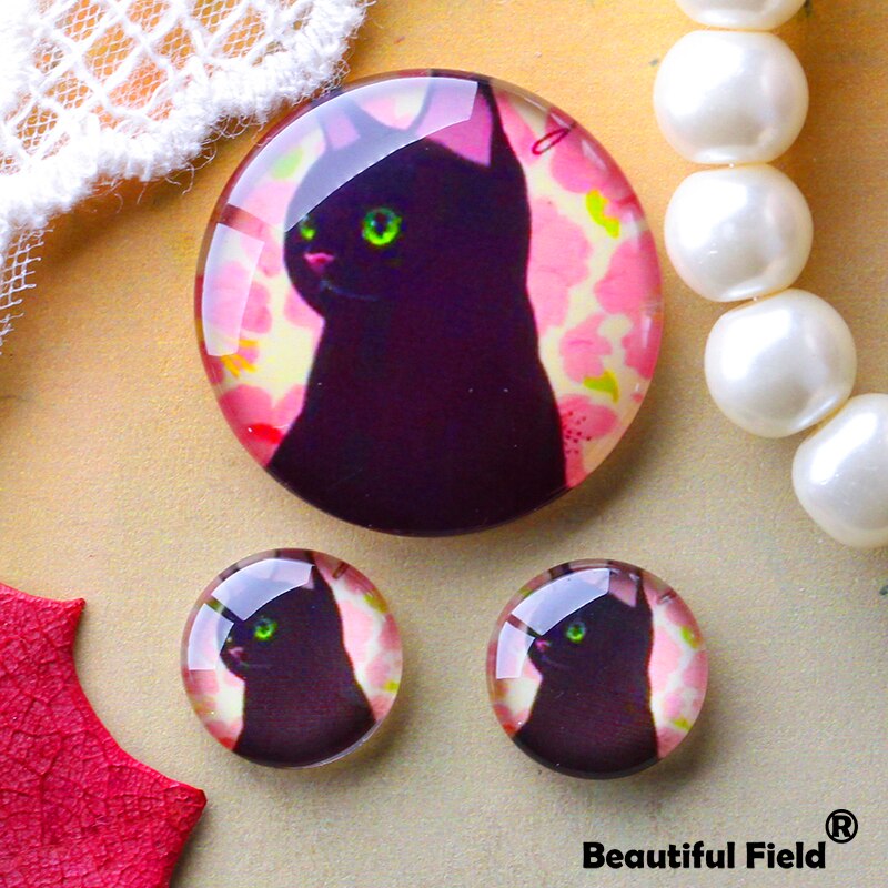 12mm 25mm 14mm 16mm 18mm 20mm zdjęcie piękne szklane kaboszony okrągłe Cameo zestaw Handmade ustawienia kamień kot CA002