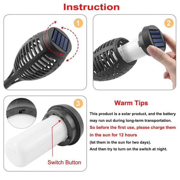ZK20 Waterproof Solar Path Torches Lights LED Solar Torch Lights Outdoor Dancing Flame Torches Light for Garden Yard Patio Lawn