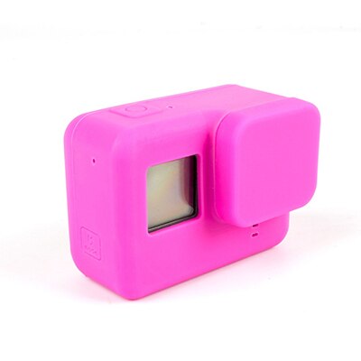 PATCHSKY Siliconen Case voor Gopro Hero 7 6 5 ) zwart Action Camera Body Case + Beschermende Lens Cap voor Go pro gopro5 gopro7: Rose red